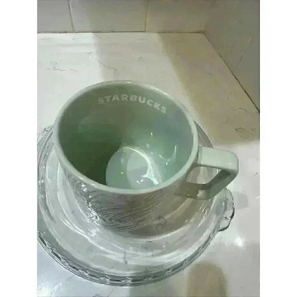 2022 Starbucks Light Green Mint Jade Leaf Marble Embossed Spring Limited 14 oz